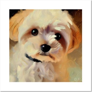 Cute Puppy Face Painting Posters and Art